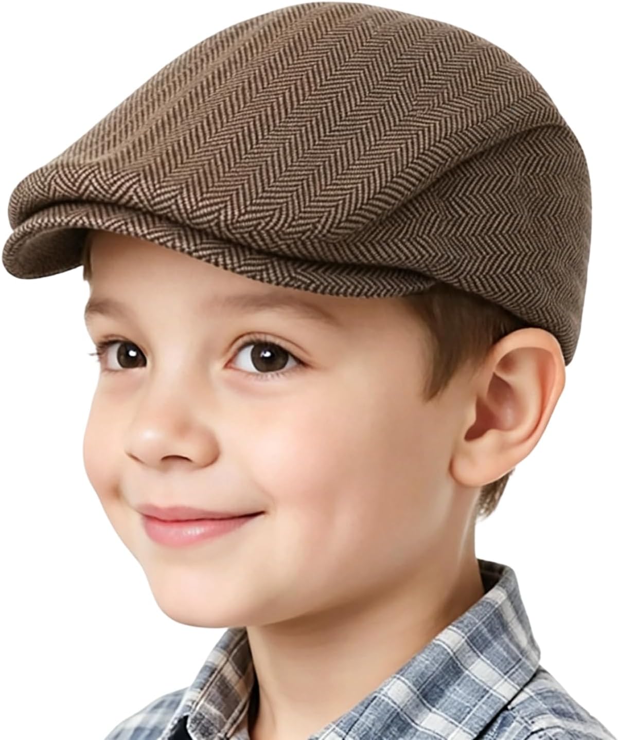 Mealah Kids Newsboy Flat Cap Herringbone Boy Infant Toddler Child Youth Beret Hat for 4-9 Years Old