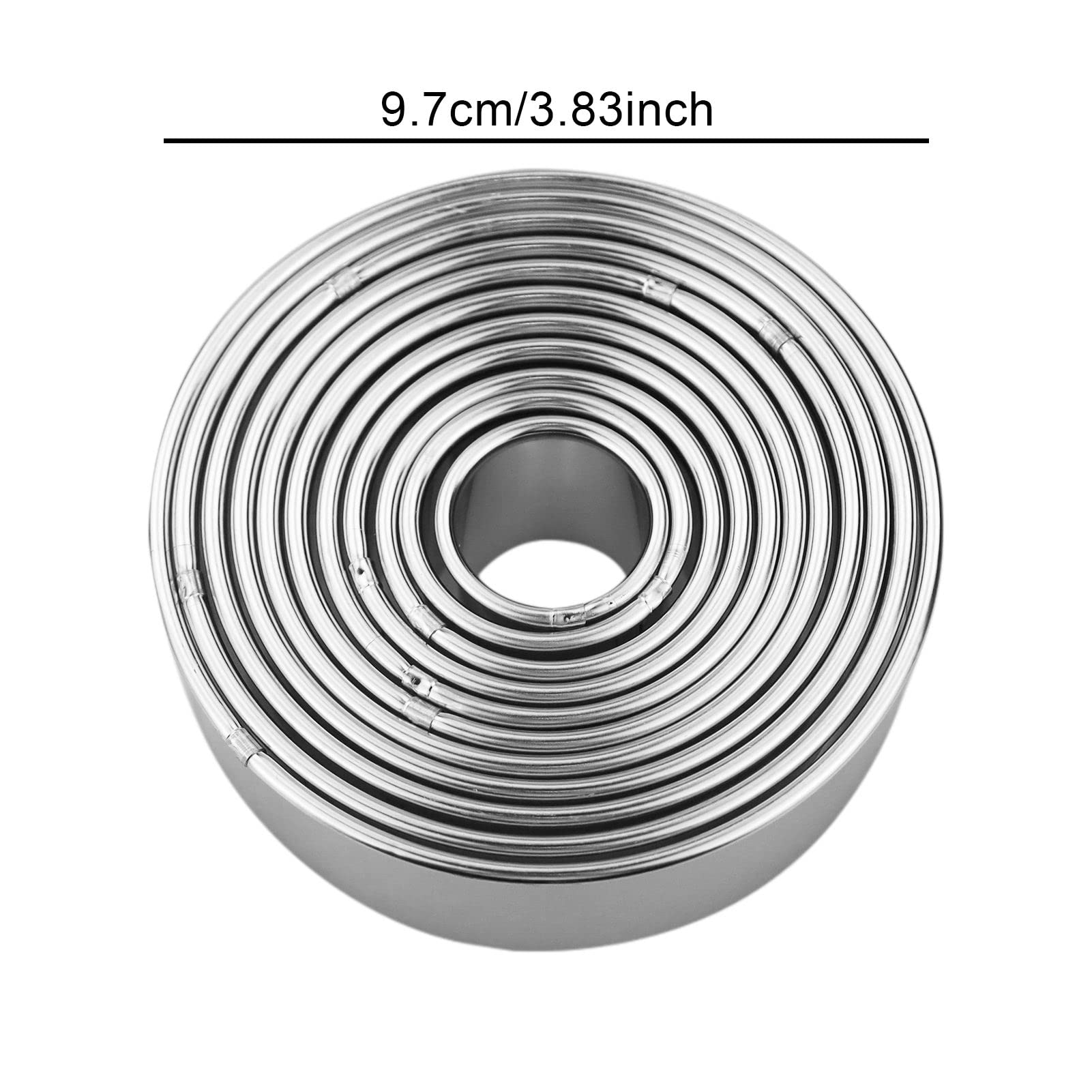 12 Pezzi Coppapasta Tondi, Formine per Biscotti 2.4-11.2cm Coppapasta Rotondo Acciaio Inox, Rotonda Formine Biscotti, Stampini per Biscotti