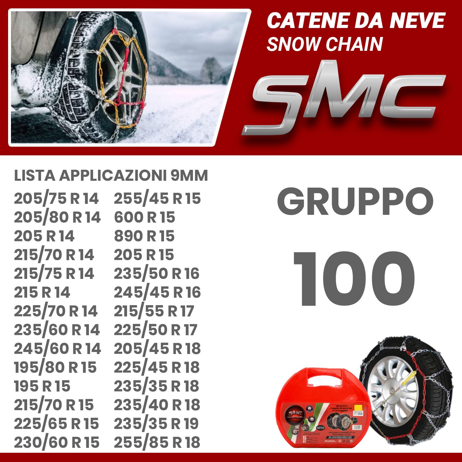 Catene Da Neve OMOLOGATE Ö-Norm 5117 Per Gomme 225/45 R17 - Spessore 9mm | Sicurezza Invernale - Foto 2