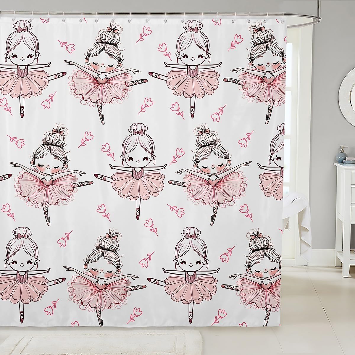 jejeloiu Cute Bowknot Bathroom Accessories 72"x78" Camouflage Shower Curtain for Bathroom Decor for Kids Boys Girls Green Bow Bath Curtain Waterproof Polyester Fabric Kawaii
