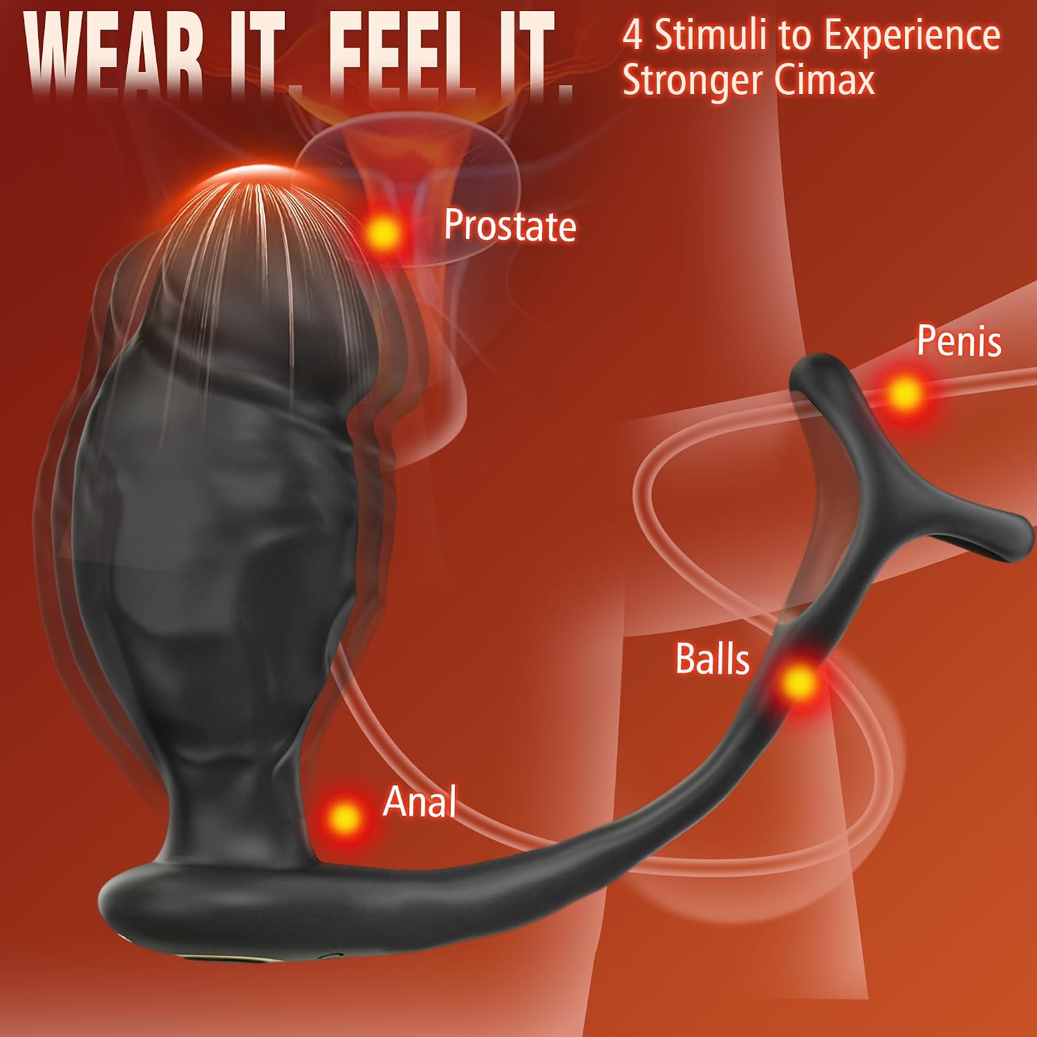 Vibrating Butt Plug Large Thick Realistic Prostate Massager with Cock Ring