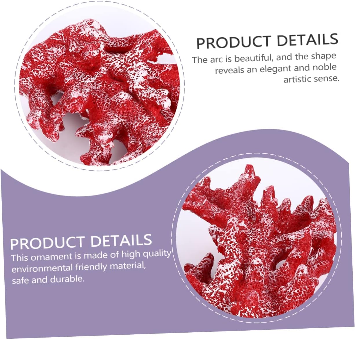 DOITOOL Artificial Coral Ornament Mediterranean Style Desktop Decor for Fish Tanks Living Room Office Vintage Resin Coral Landscape for Weddings Photography