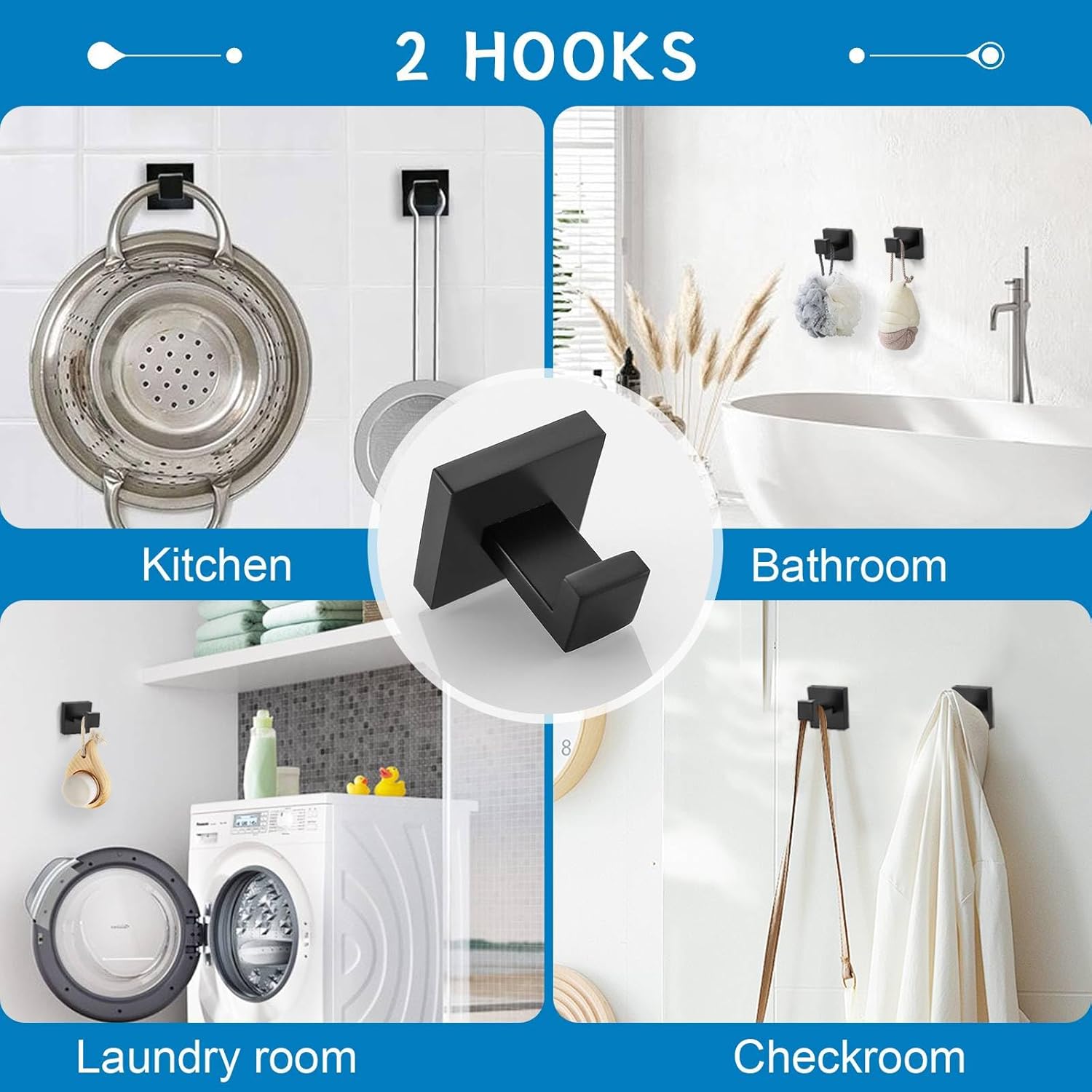 Matte Black Stainless Steel 5-Piece Bathroom Hardware Set