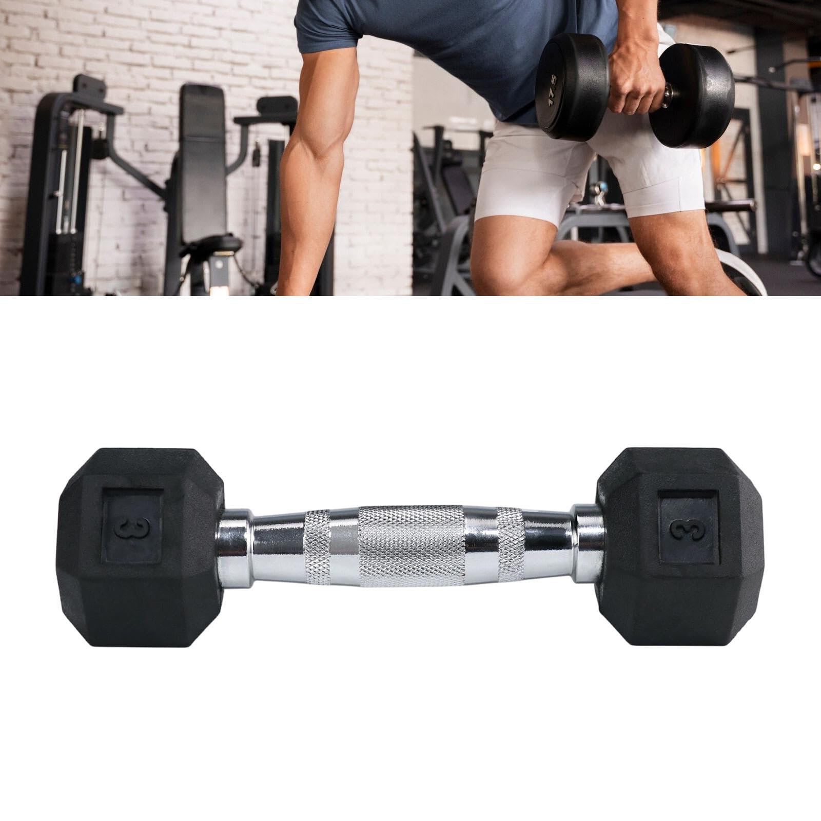 Manubrio Ottagonale Fitness per Donna Uomo Adulto in Gomma Ergonomico Antiscivolo per Allenamento Esercizio Muscolare Casa Palestra Ufficio Adatto