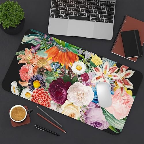 Miniatura 7 de Alfombrilla protectora grande de 27.5 x 13.8 pulgadas, antideslizante, de piel sintética, alfombrilla de mouse impermeable para oficina y ramo de