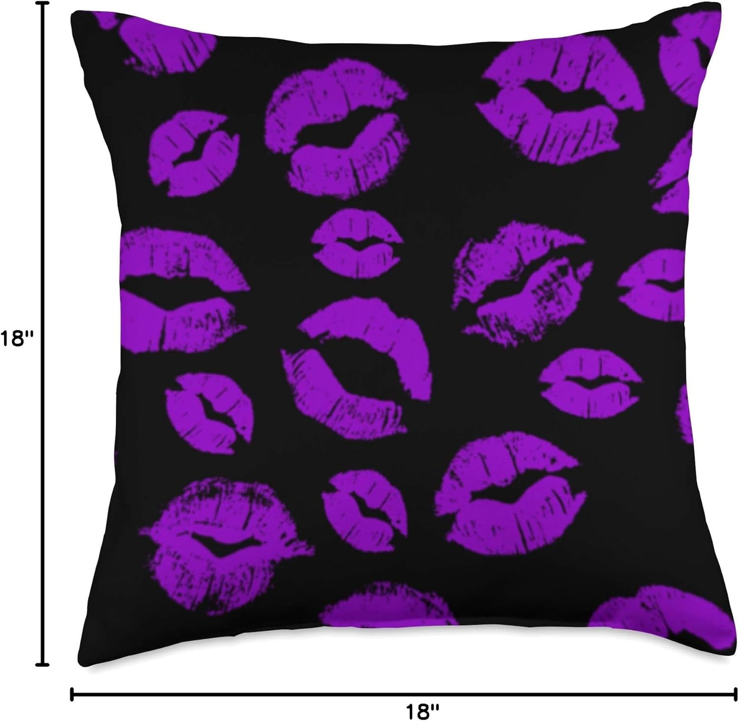 Kiss Purple Lips Mouth Throw Pillow