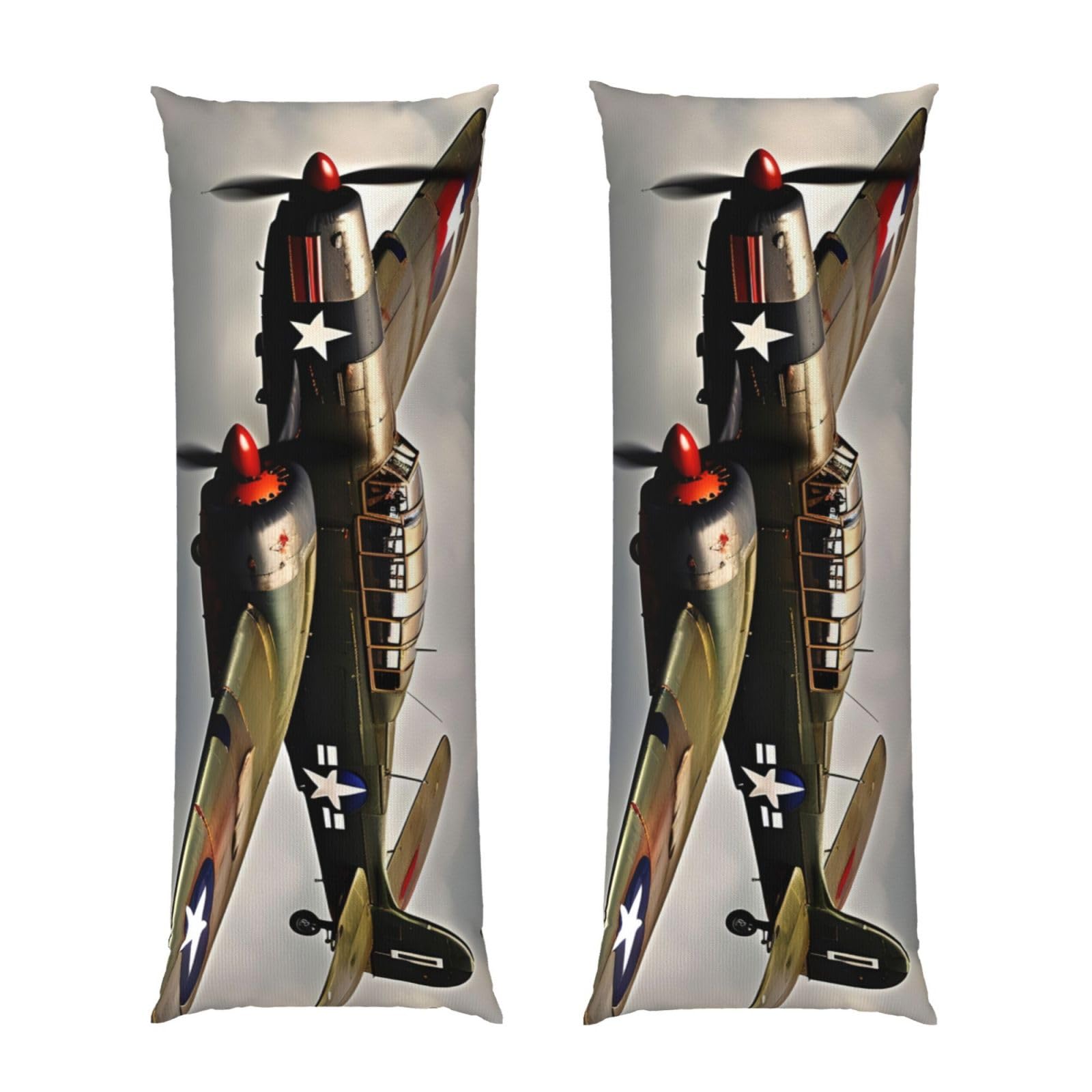 Housse de coussin de corps avion de la Seconde Guerre mondiale 200x50 cm taie d'oreiller ultra douce