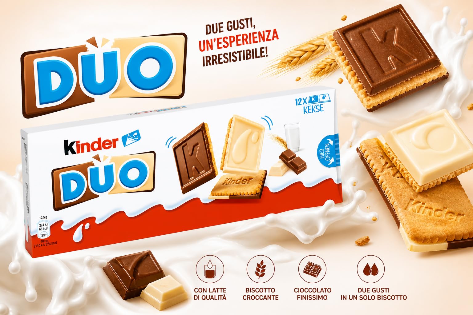 Box Assortita LIMITED EDITION per kinder con 4 Pezzi: Tris 100g, SchokoBons Crispy 67,2g, Duo 150g e Crispy 170g - Snack Dolci al Cioccolato Idea Regalo