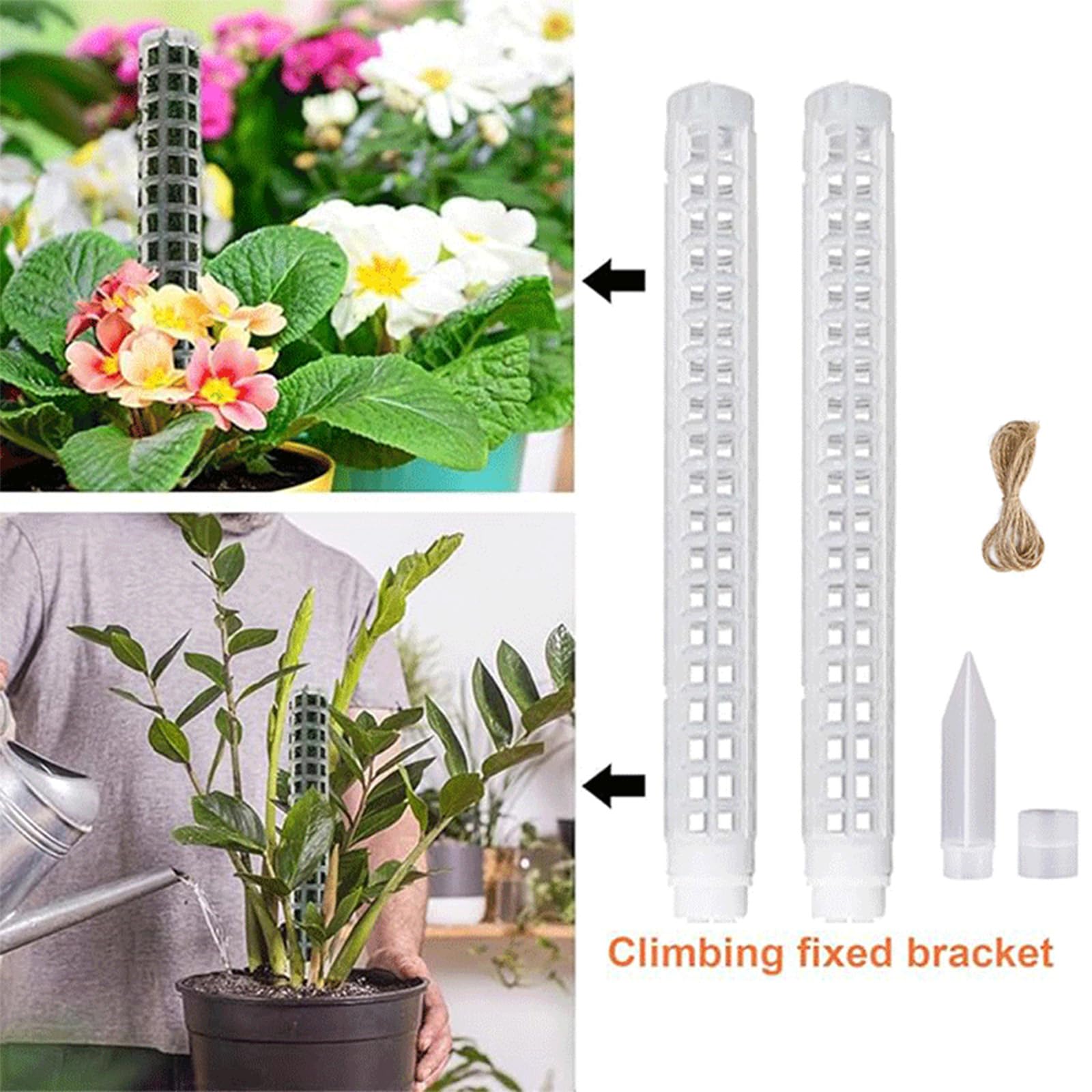 Moosstab Für Pflanzen 65 cm stapelbare Pflanzenstütze | Mesh-Design Indoor Pflanzenstäbe Für Innen Außen Balkon Garten Orchidee Ranke