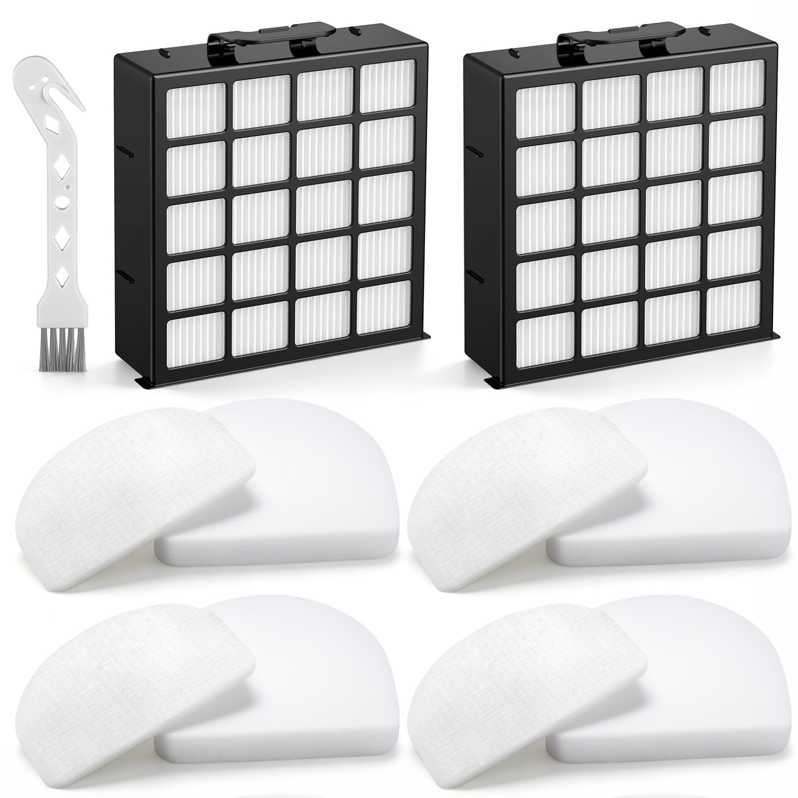 AZ4002 Filtros de repuesto compatibles con Shark POWERDETECT aspiradora vertical AZ4002 AZ4000 AZ4000C AZ4002W, 2 filtros HEPA y 4 filtros de espuma y fieltro