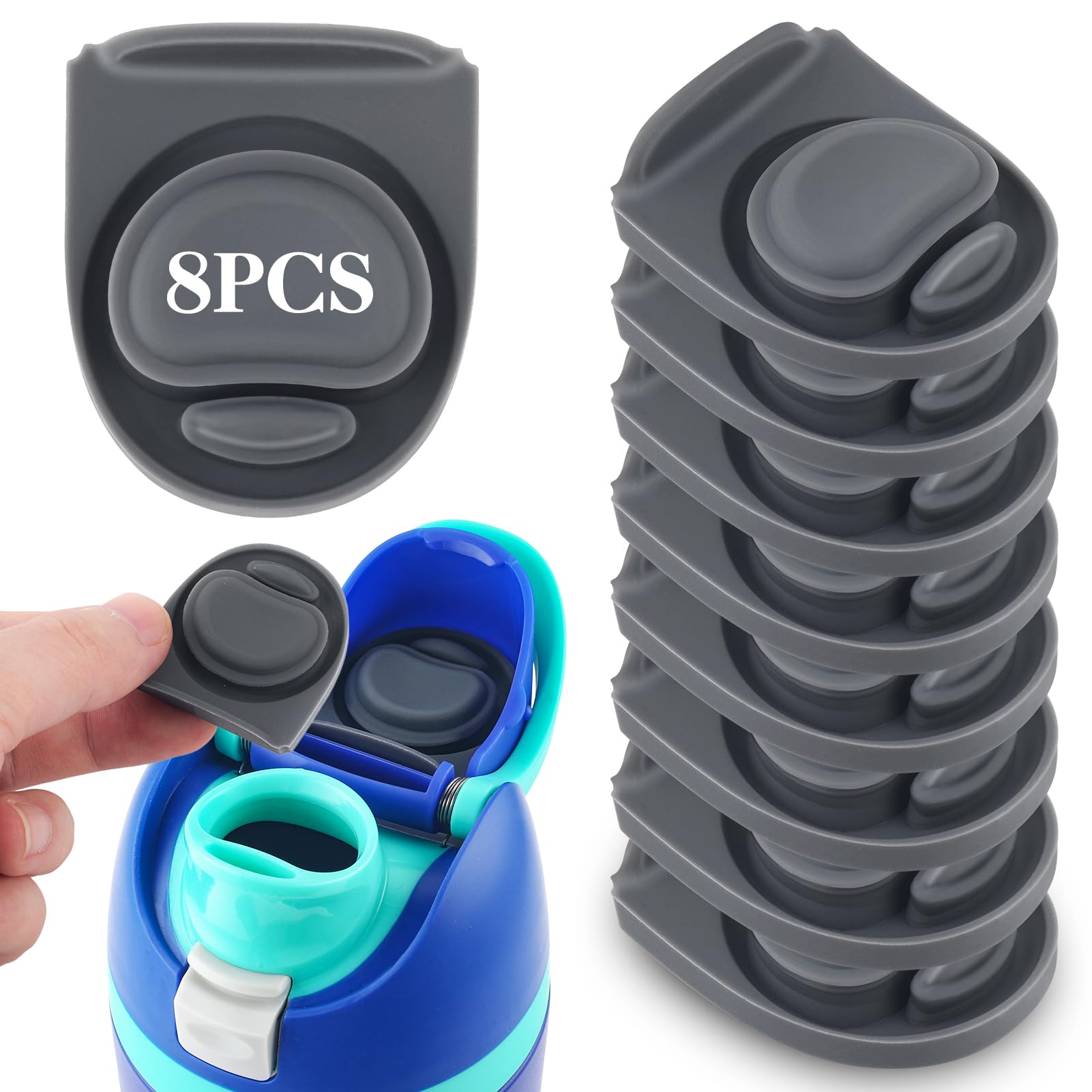 ZLFSRQ8Pcs Replacement Stopper Compatible with Owala FreeSip 19/24/32/40oz Water Bottle Top Lid Replacement Parts BPA-Free Seal Gasket Bottle Cap Mouth Stopper for Owala Silicone Plug Accessories