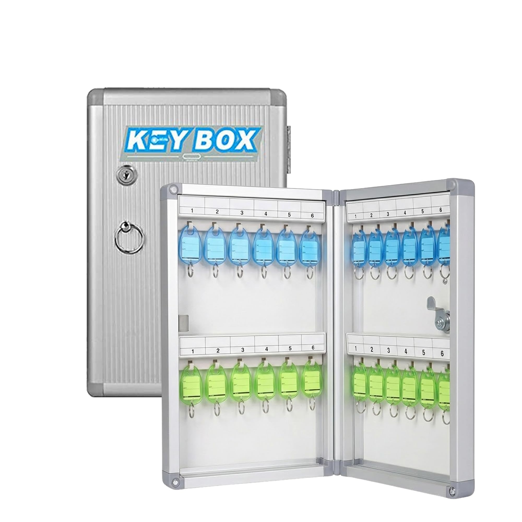 oddpod™ Glosen 24 Keys Aluminium Finish Wall-Mount Key Box/Key Cabinet with Lock 1024 (Silver)-image-48