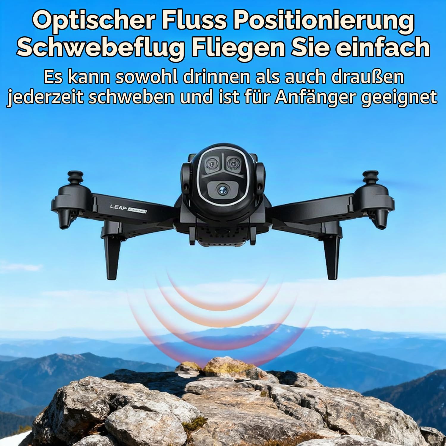 OBEST Drohne mit Kamera und VR Brille Faltbare Mini FPV Drone | Dual Kamera 2 Akkus, Start/Landung per Knopfdruck, Gestensteuerung Fotos/Videos, Headless Modus RC Flugzeug für Erwachsene