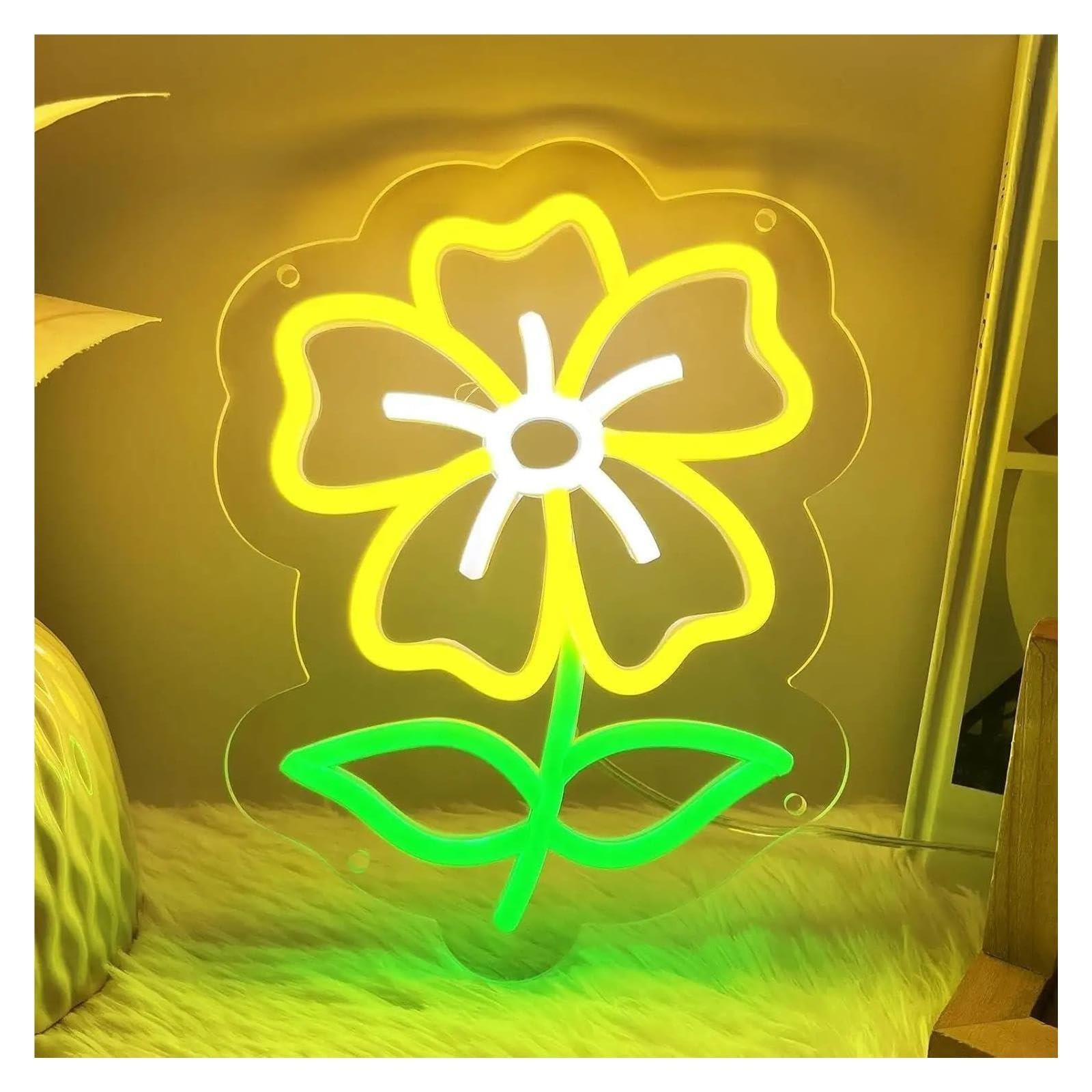 Insegna al Neon Insegna Al Neon Con Fiori Dimmerabile