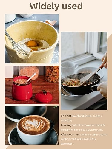 Miniatura 5 de HAOTOP Azucarero de 12 onzas con tapa y cuchara, recipiente de cerámica simple para azúcar, dispensador de azúcar, accesorios de barra de café,