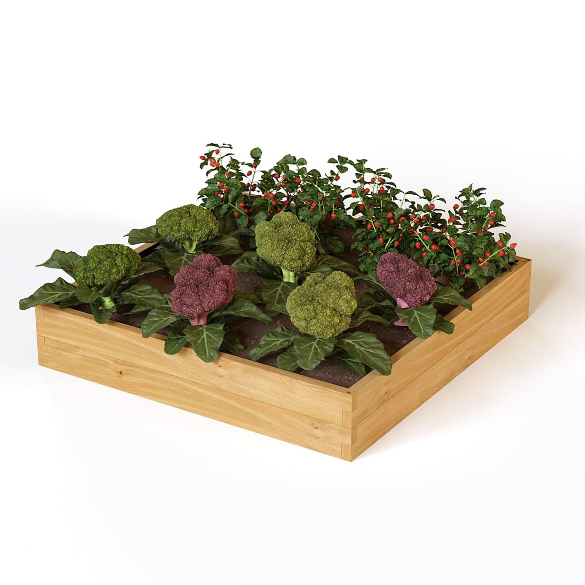 holz4home® Hochbeet aus Kieferholz I 110x110x24 cm I Beetrahmen Holz I Gartenbeet zum Anbau von Gemüse & Blumen I Blumenbeet Holz Gemüseanbau