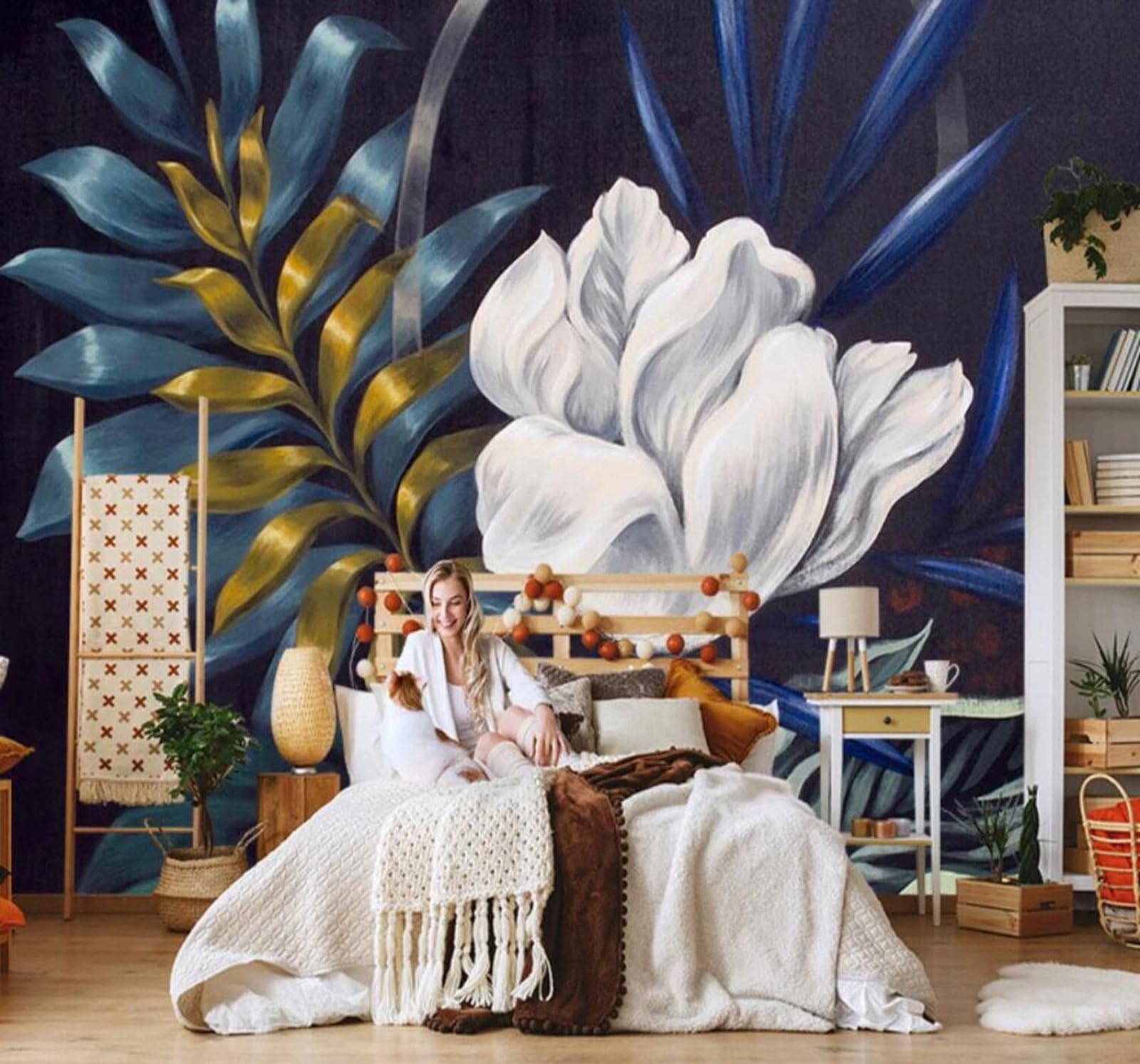 Tzxztt 250Cm×170Cm(B×H) Hand Drawn Abstract Vintage Watercolour Roses Modern 3D Wallpaper Premium Textured Silk Neutral Tones Material Ideal For Living Room Bedroom-250Cm×170Cm