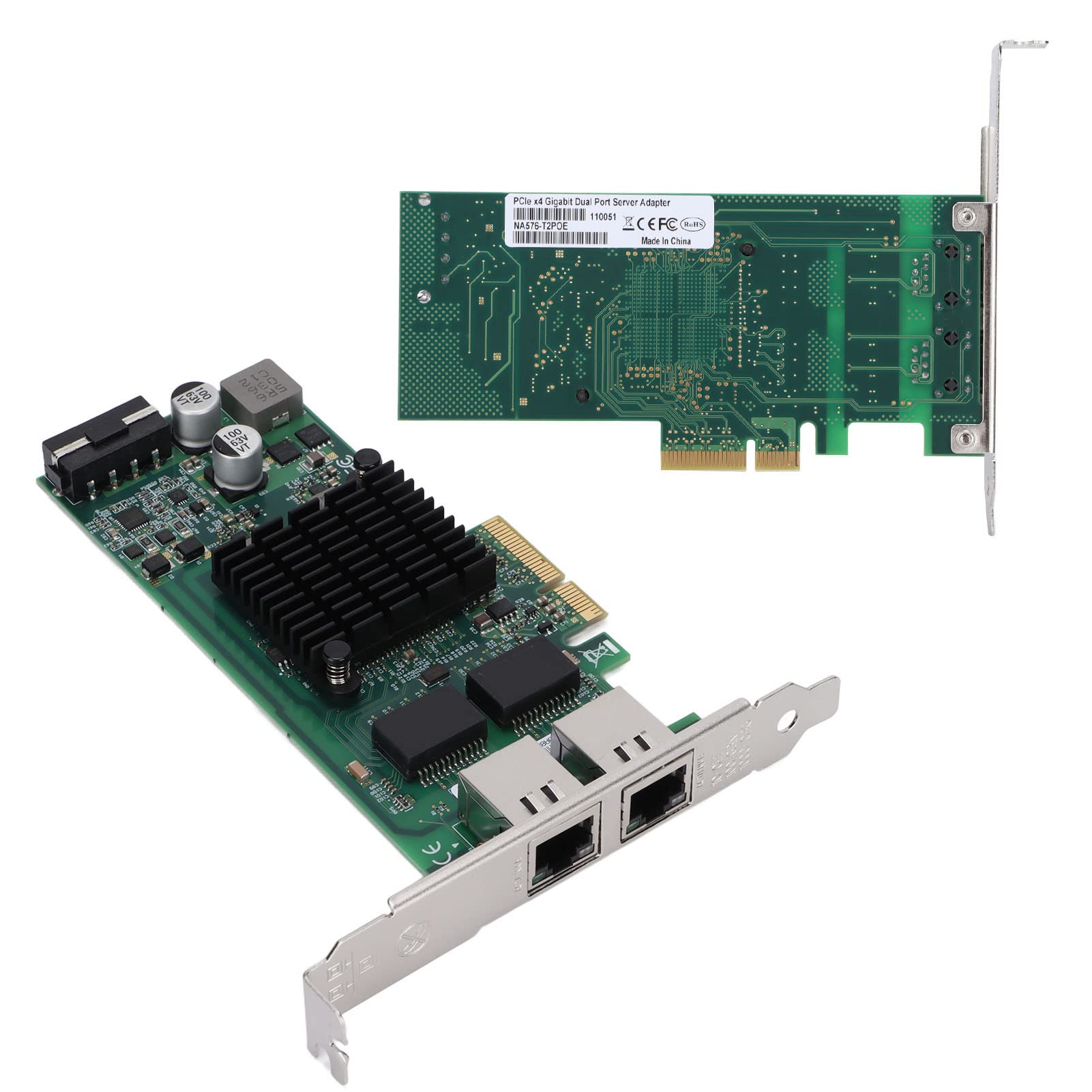 Scheda di Rete a Doppia Porta PCI-E X4 con velocità Gigabit per Applicazioni Server e Workstation Design Compatto