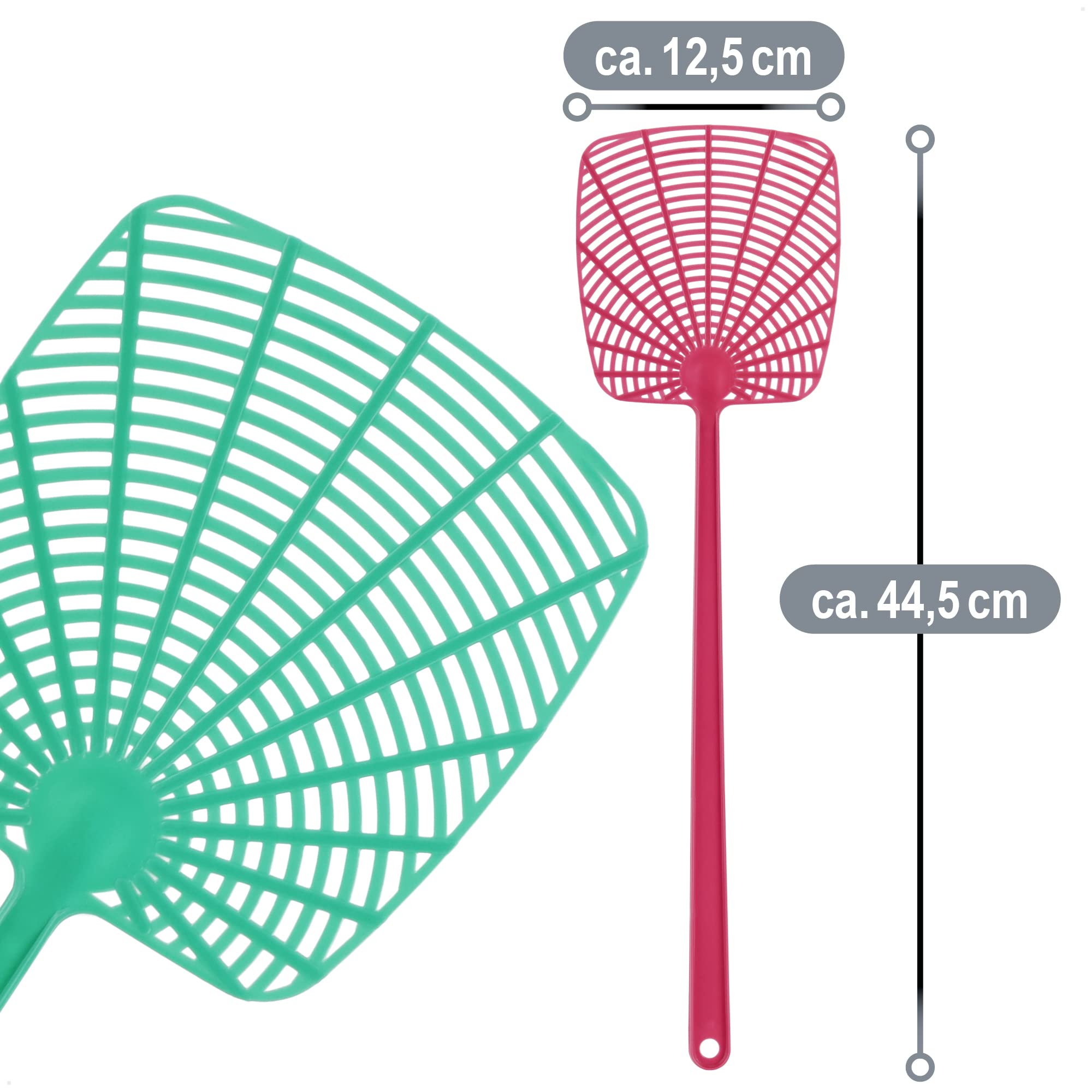 COM-FOUR® tapette à Mouches 6X en Plastique - insectifuge - antiparasitaire aux Couleurs Vives - Anti-Moustique léger et Flexible (06 pièces - 44,5 cm)