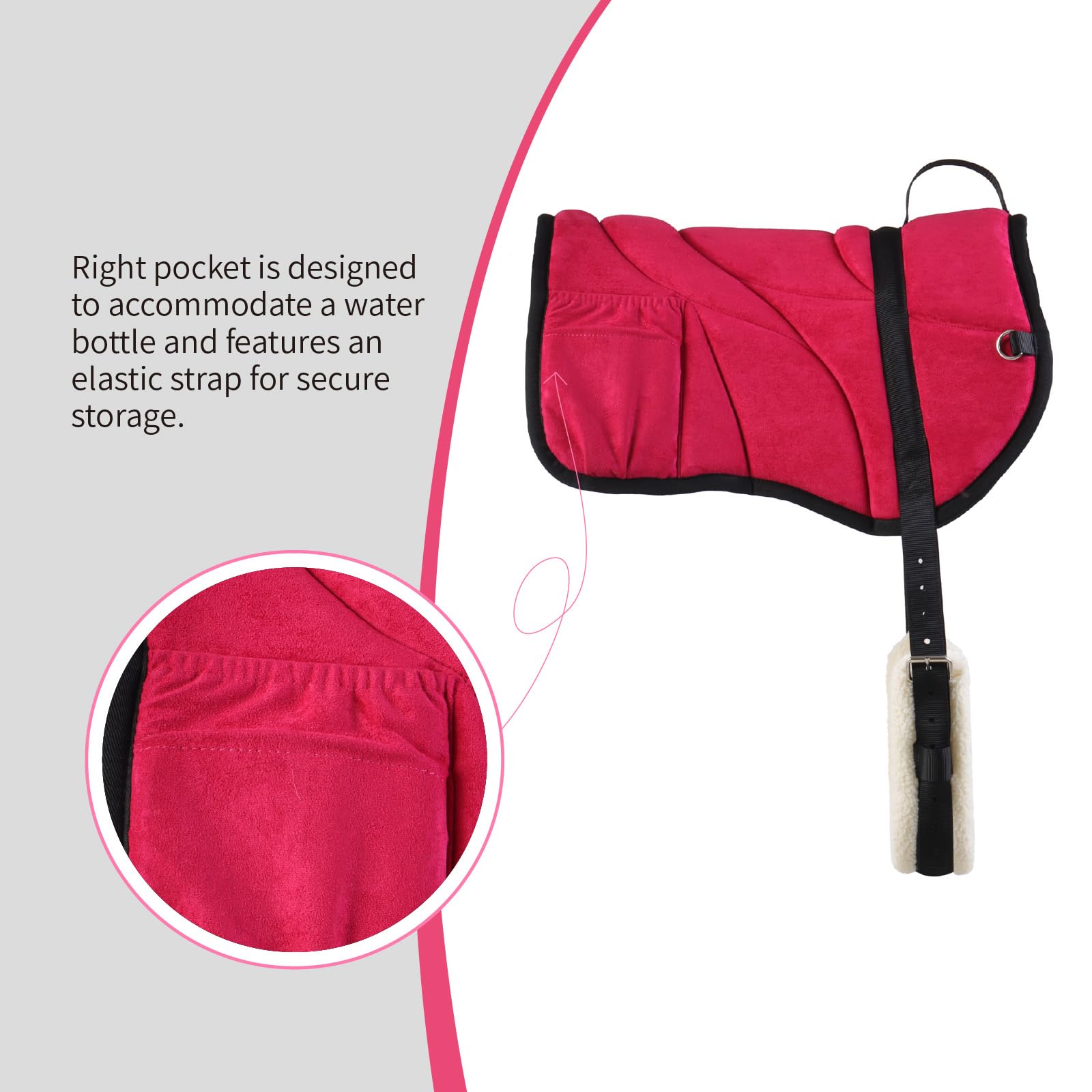 Harrison Howard Almohadilla de diseño ergonómico con bolsillos laterales, centro extragrueso para un máximo apoyo, almohadilla antideslizante con contorno a juego, color rojo vibrante