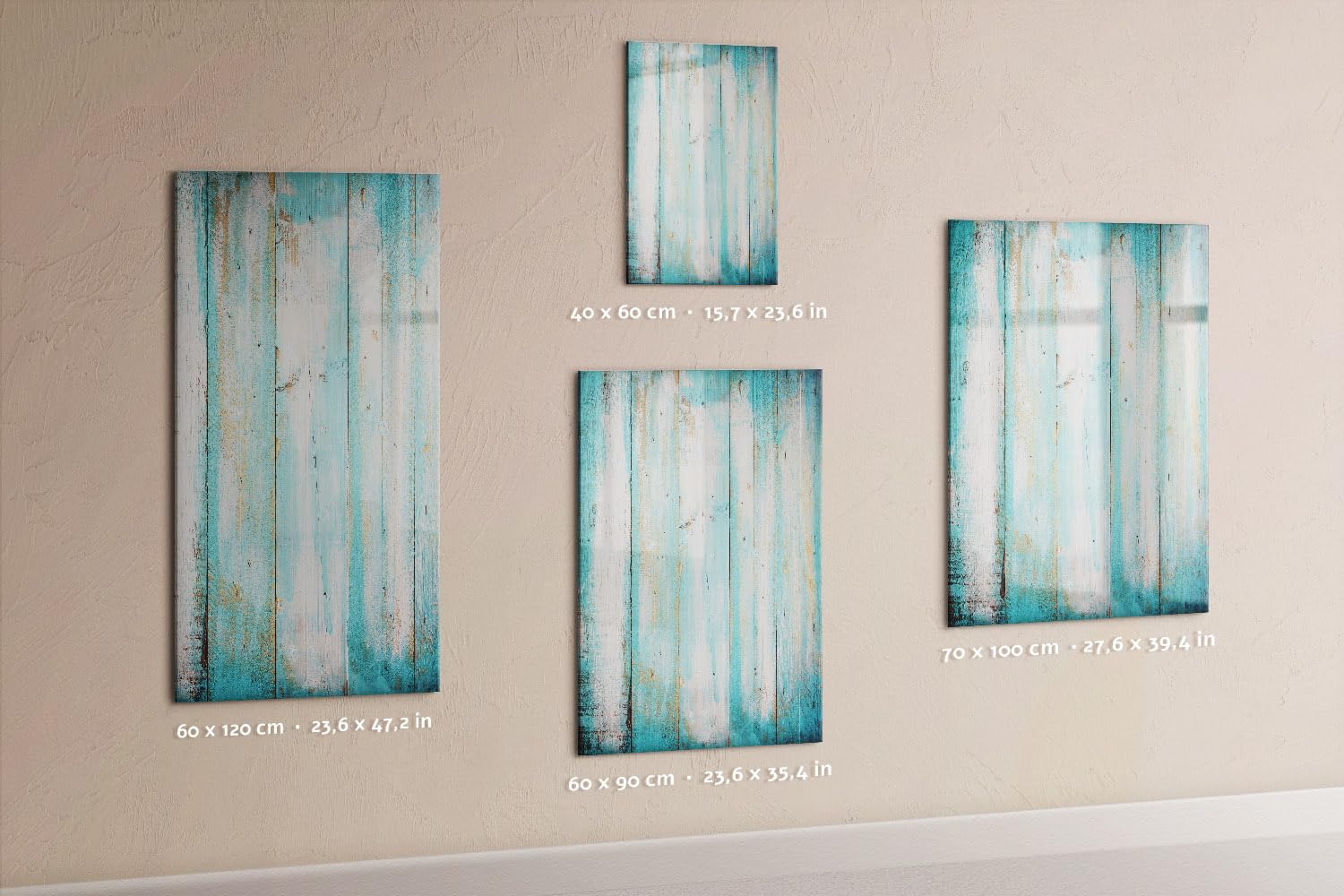 Lavagna bianca in vetro 60x90 cm | Legno vintage