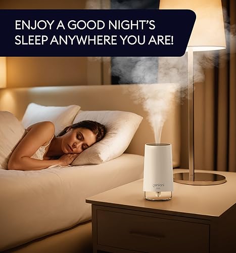 Miniatura 4 de GENIANI  Humidificador emisor de aire fresco y difusor de aceites esenciales para dormitorio con llenado en la parte superior humidificador Negro,