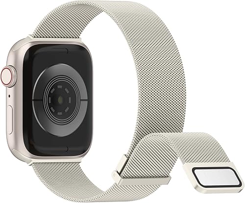 Miniatura 2 de Correa de metal compatible con correas de Apple Watch de 1.614 in 1.575 in 1.496 in 1.654 in 1.732 in 1.772 in 1.929 in, correa de repuesto de malla