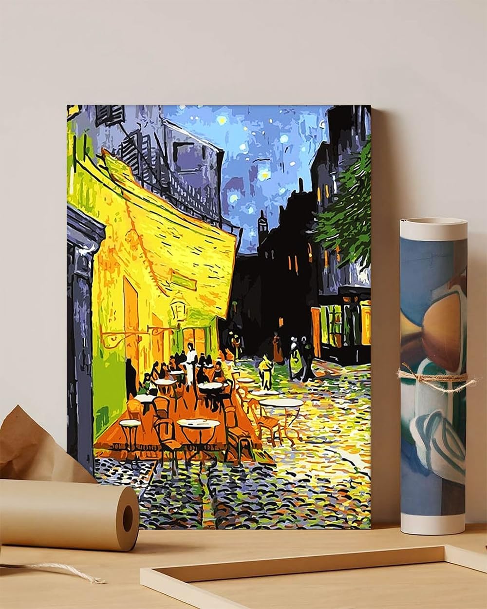 GADGETS WRAP Canvas Gallery Wrap Framed for Home Office Studio Living Room Decoration (11x14inch) - Terrace Van Gogh