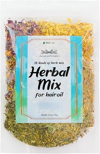 Well's Oil Mezcla de hierbas para el cuidado del cabello, mezcla botánica de hierbas para infusión de aceite de cabello o enjuague de té, mezcla de