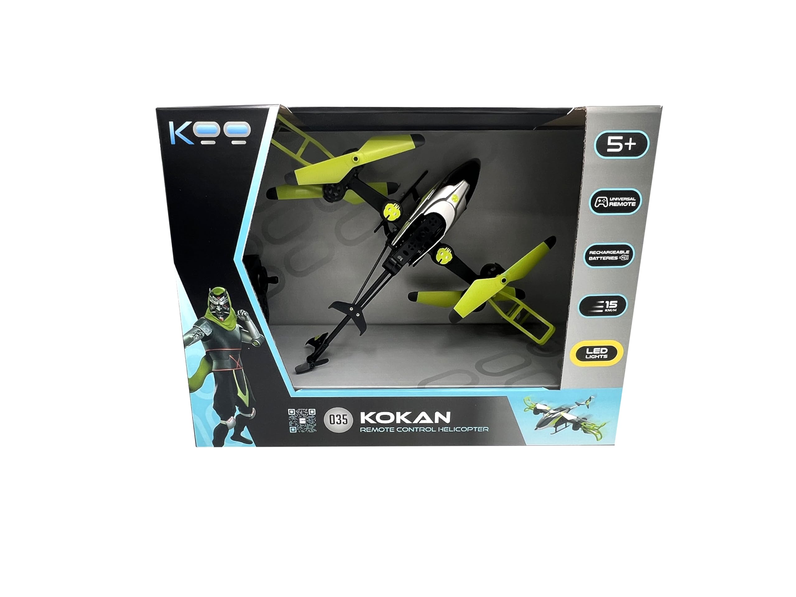KOO - Be Blip - Kokan - Drone Quadcopter Télécommandée - Télécommande universelle KOO à 2 piles (non fournies) - Facile à utiliser - 4 canaux de contrôles - A partir de 10 ans - KAB-KOO-0035