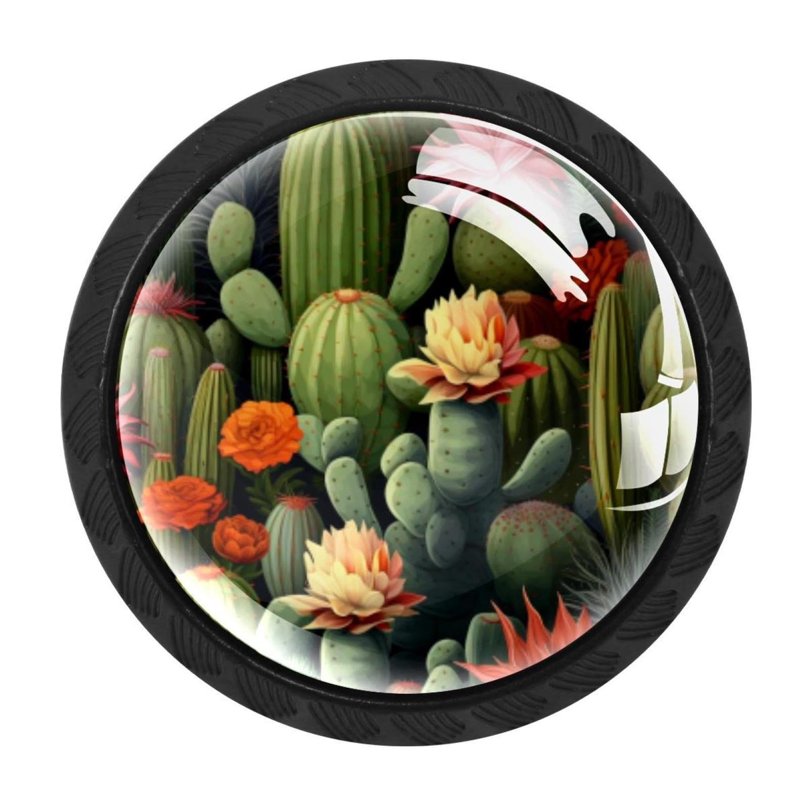 CHENZZZZ 4 Pack Cactus Drawer Knob Cabinet Hardware