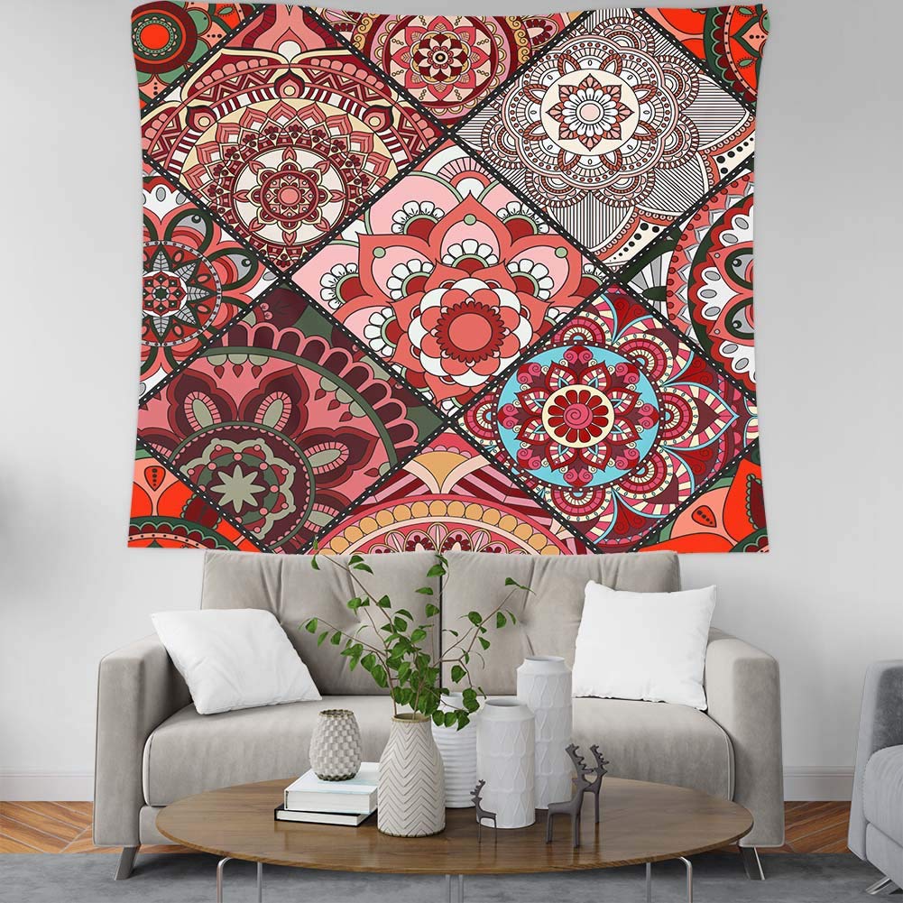 Tapisserie murale peinte à la main et imprimée en 3D, format 150x150cm