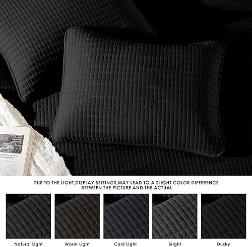 Miniatura 72 de WRENSONGE - Juego de edredón blanco tamaño queen de 3 piezas, colcha ligera para todas las estaciones del verano, juego de ropa de cama suave con 2