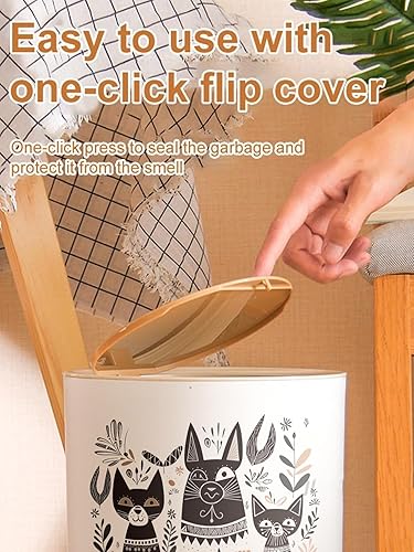 Miniatura 3 de Samll - Cubo de basura con tapa superior de prensa, cubo de basura de plástico con tapa, cubo de basura de plástico, cubo de basura de plástico,