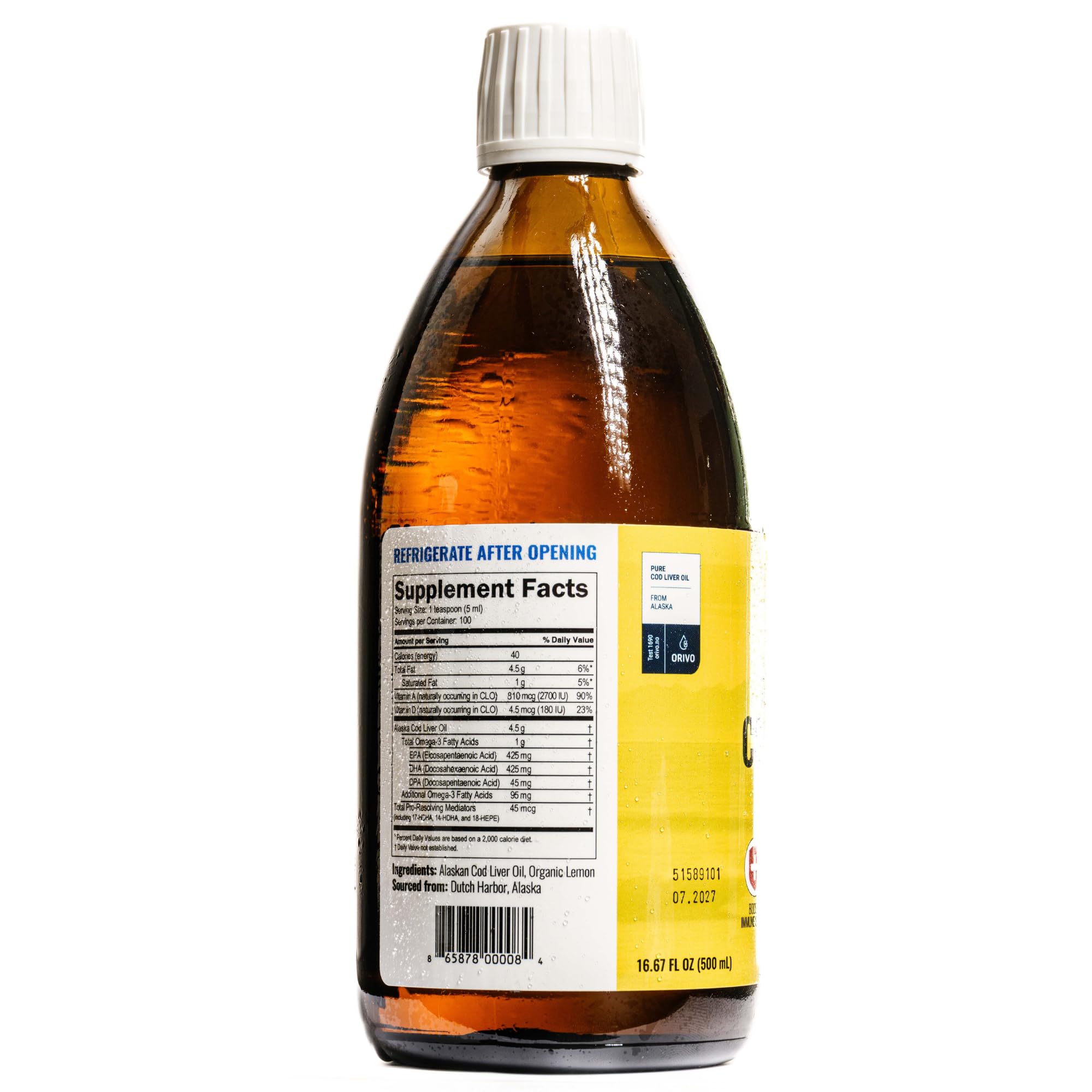 On Target Living Wild Alaskan Cod Liver Oil Liquid, Lemon, 16.67 Fl Oz — Amazon image 7