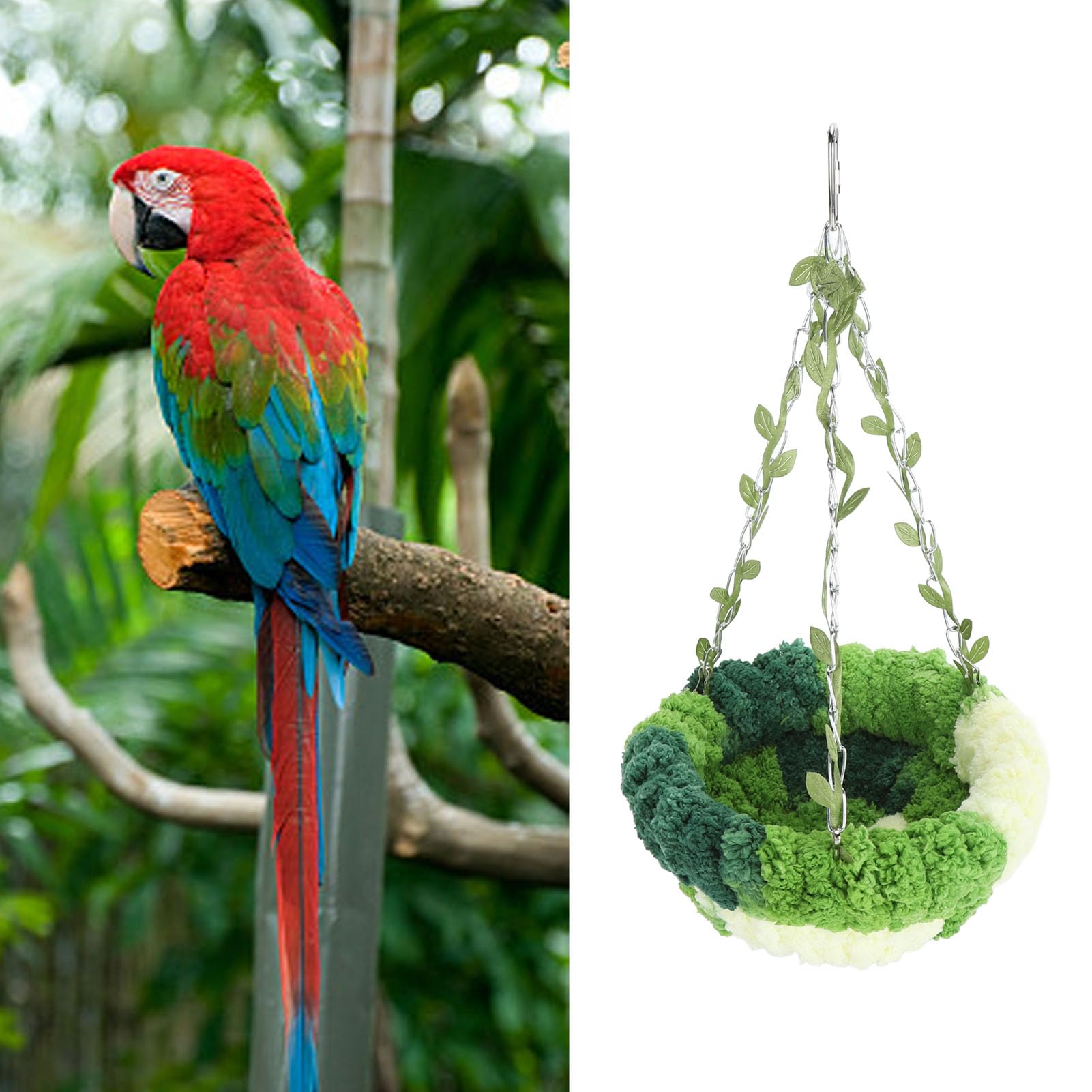Nid D'oiseau, Maison D'élevage de Perruches en Molleton de Corail Doux, Cabane pour Perroquets, Lit pour Perruches, Perruches, Calopsittes, Inséparables, (Grand hamac (17x32cm /