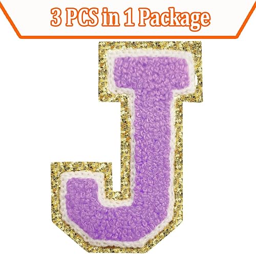 Miniatura 17 de Parches de letras termo-adhesivas de felpilla para chaquetas, parches de letras universitarias con brillantina para planchar en la letra azul A