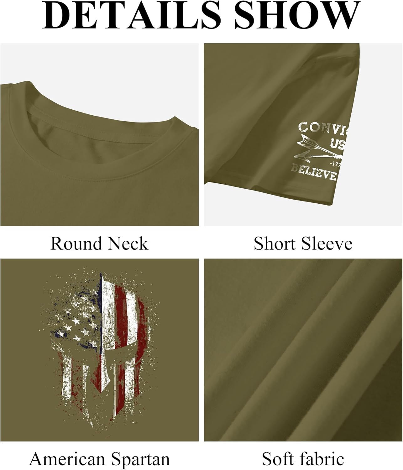 KESIHAN Men's USA Flag Graphic T Shirts American Spartan Patriotic Shirts for Men Punisher Shirt - Image 5