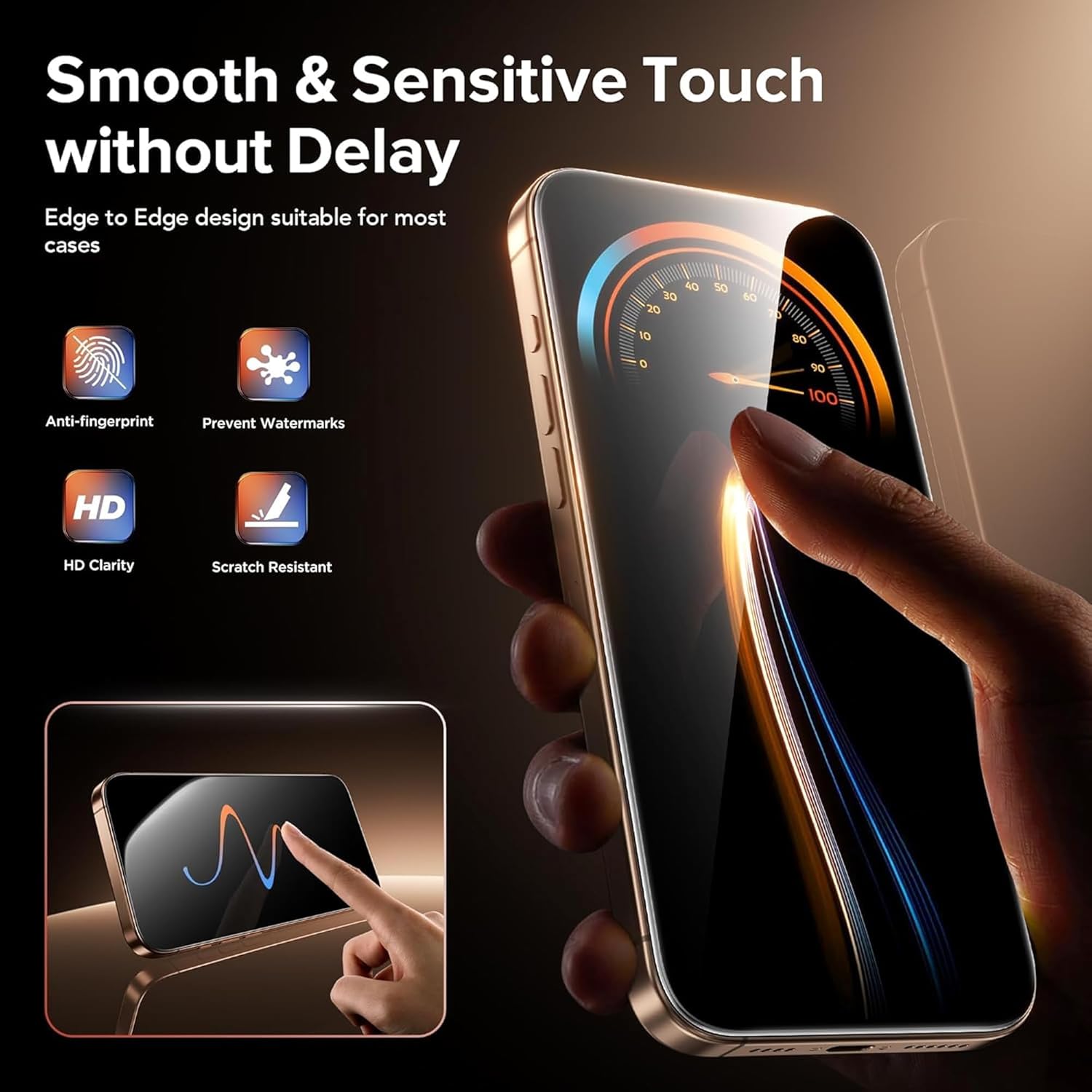 OneFish for iPhone 17 Privacy Screen Protector - 4 Way 360 Anti Spy Tempered Glass, Bubble Free, Easy Installation with Auto Dust-Elimination Case-Friendly 2 Pack - Image 7