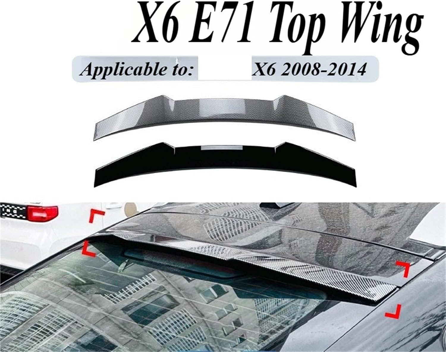 Fit for BMW X6 E71 E72 2008-2014 Roof Spoiler Rear Wing Super Sport Style Easy Installation Exterior Styling Upgrade Body Kit Parts(Glossy Black)
