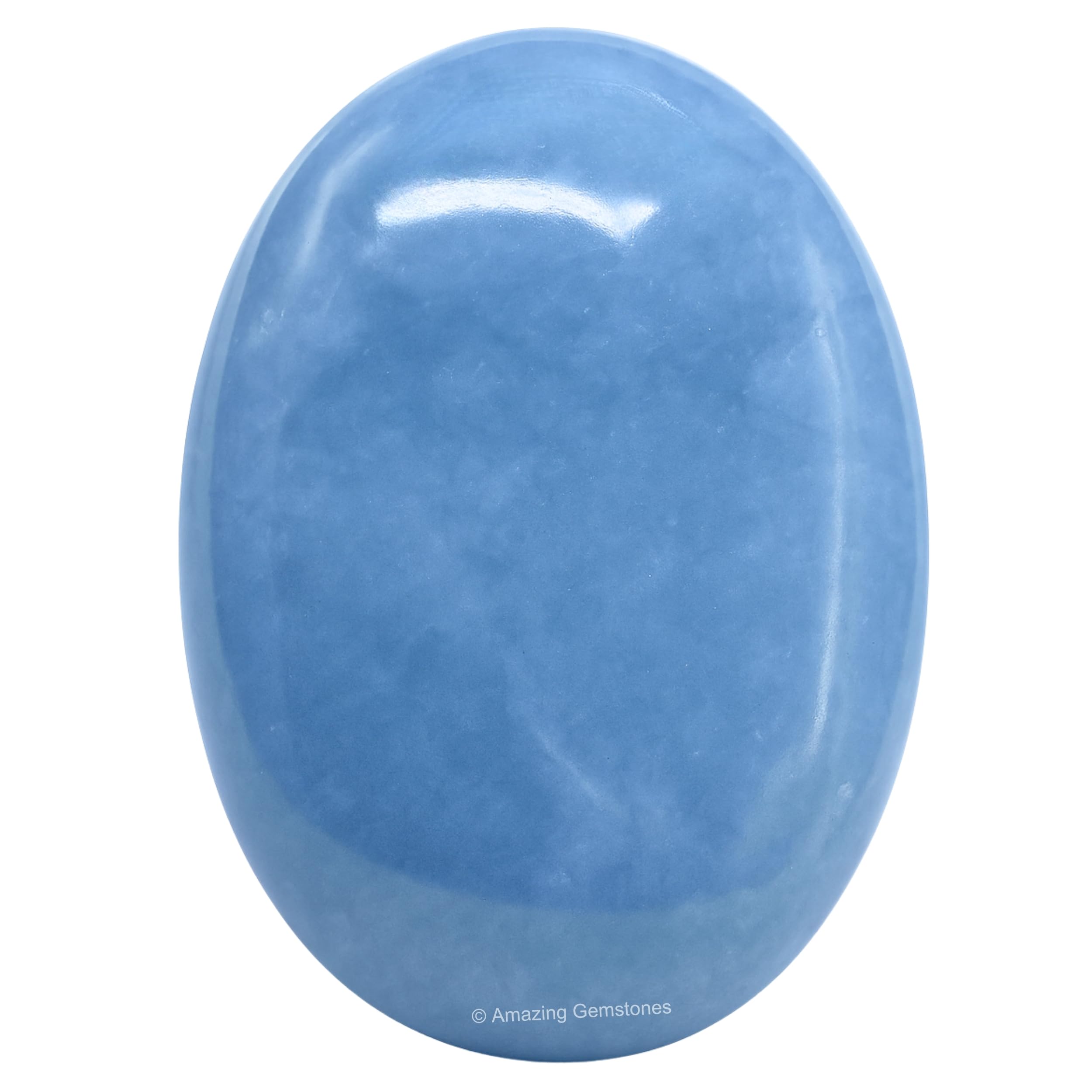 Amazing Gemstone Angelite Crystals and Healing Stones - Large Palm Stone Crystals Piedra - Crystal for Good Luck, Balanced Positive Energy, Meditation - Unique Stocking Stuffers, Gifts for Women