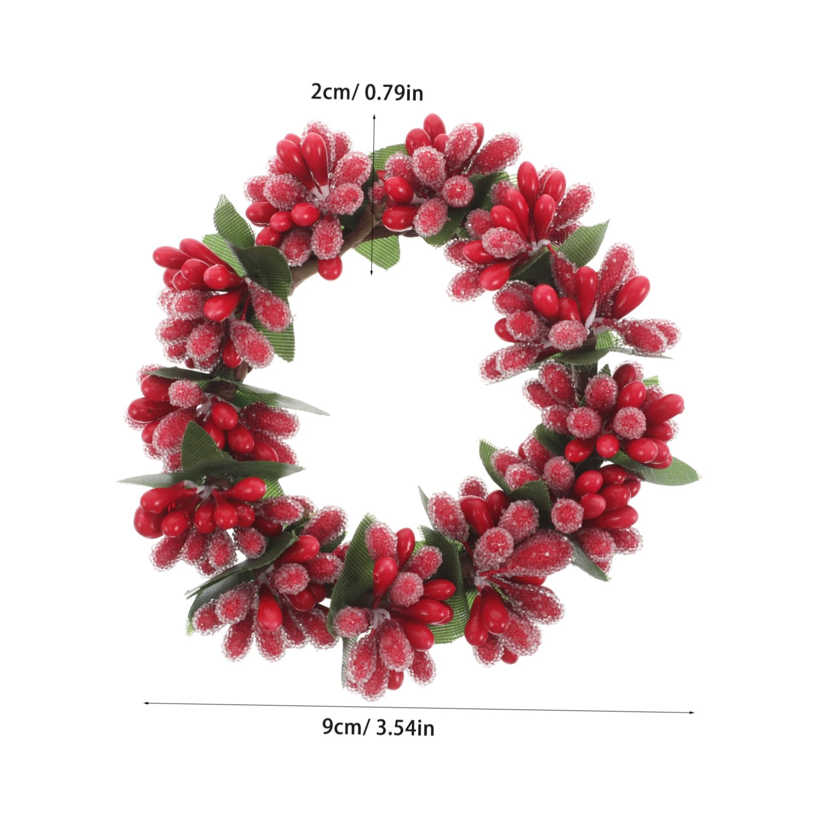 ULDIGI 5pcs Christmas Candle Wreath Artificial Red Berries Rustic Centerpiece Decor for Holiday Gatherings Year Parties and Weddings for Pillar Candles and