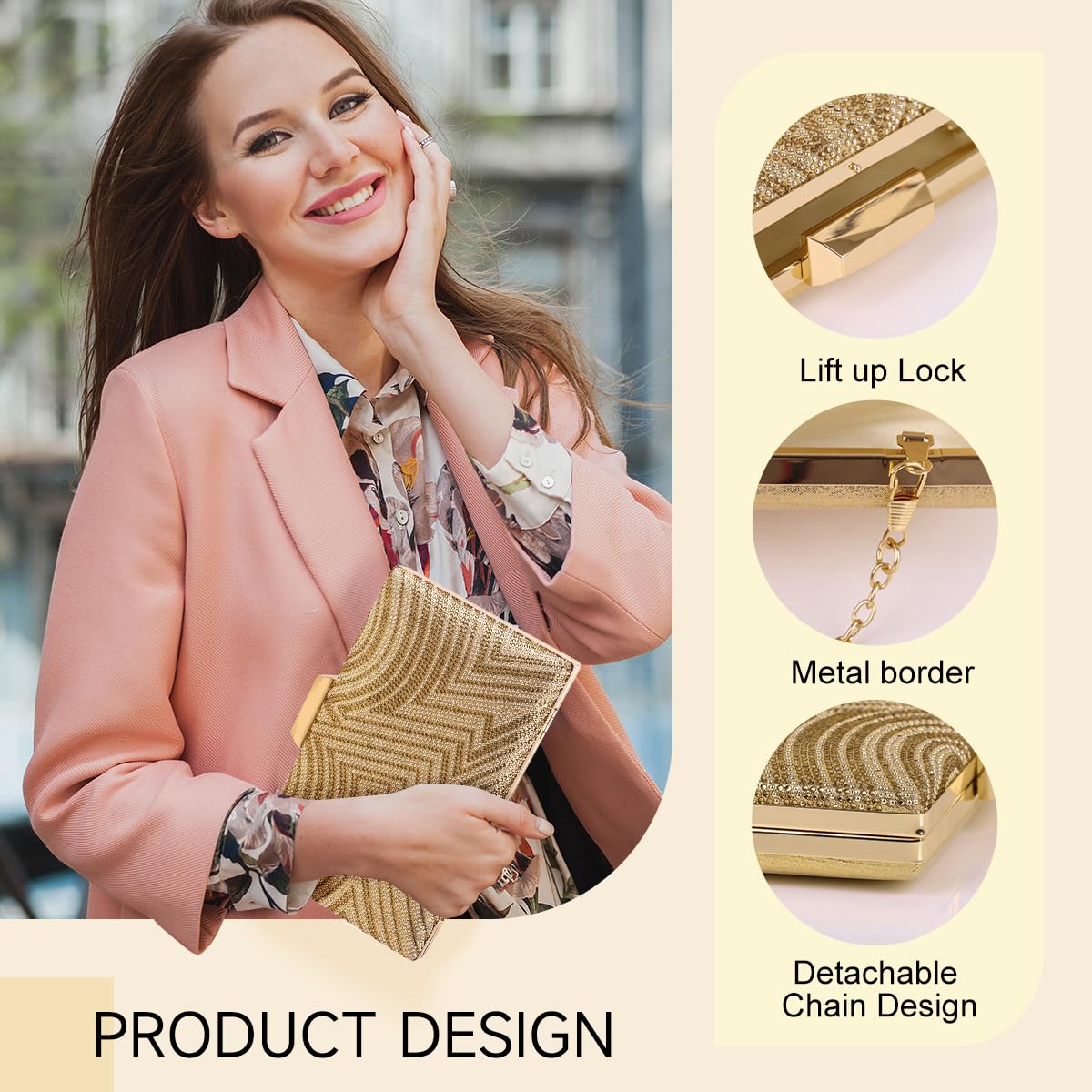 Bolsa Clutch Festa Feminina Dourada Tecido Poliéster Mão Ombro Transversal Com Correntes Removíveis em promoção! Veja a oferta e mais achadinhos de Bolsas 5 Hoje é o melhor dia para comprar Bolsa Clutch Festa Feminina Dourada Tecido Poliéster Mão Ombro Transversal Com Correntes Removíveis com aquele preço maroto! Promoção! Aproveite a oferta! 5