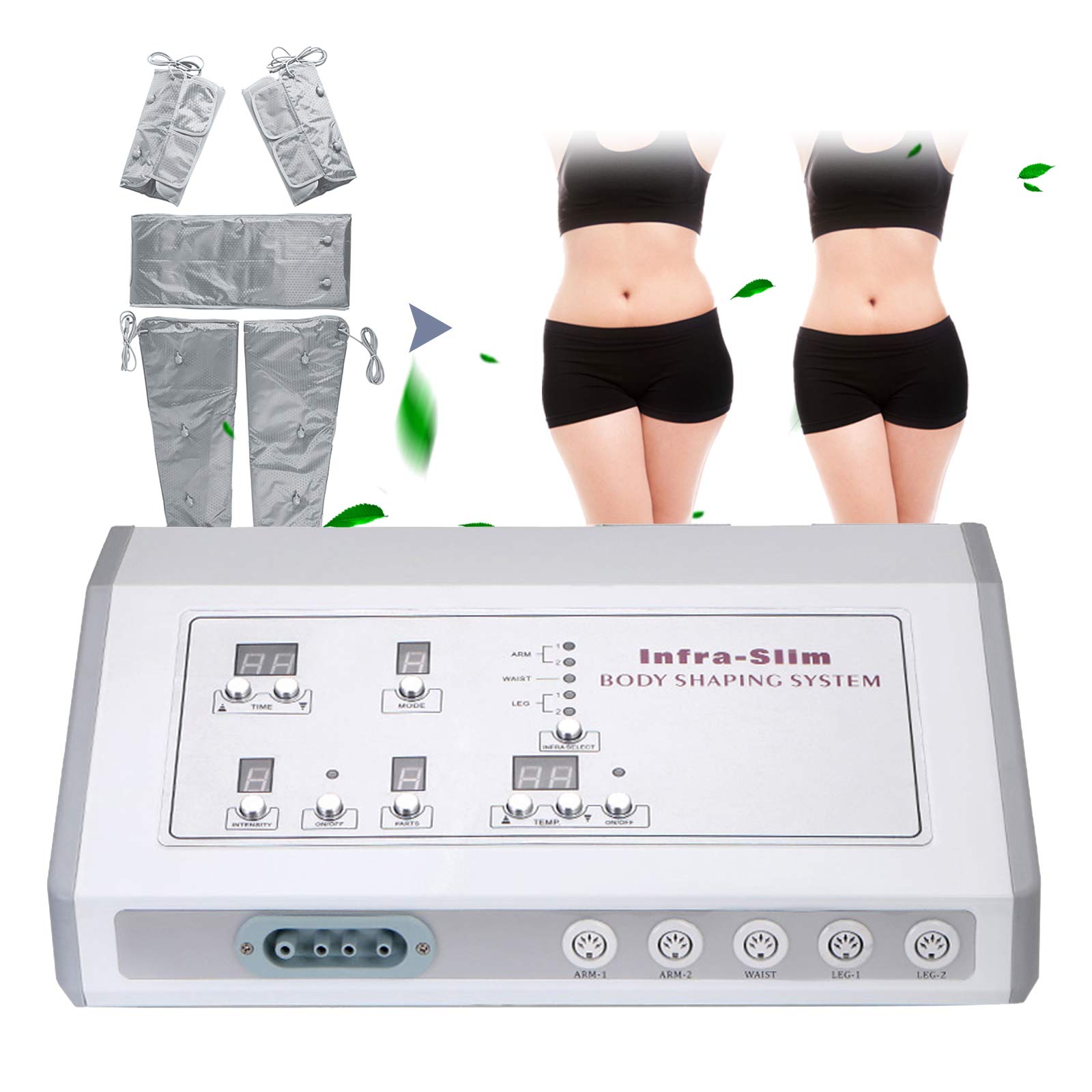 Lymphdrainage Gerät für Arme Waist Beine | Lymphdrainagegerät mit Timer, 7 Massageintensitäten und 6 Massagemodi | 35-80°C Medizinisches Gerät für Zuhause Schönheitssalon