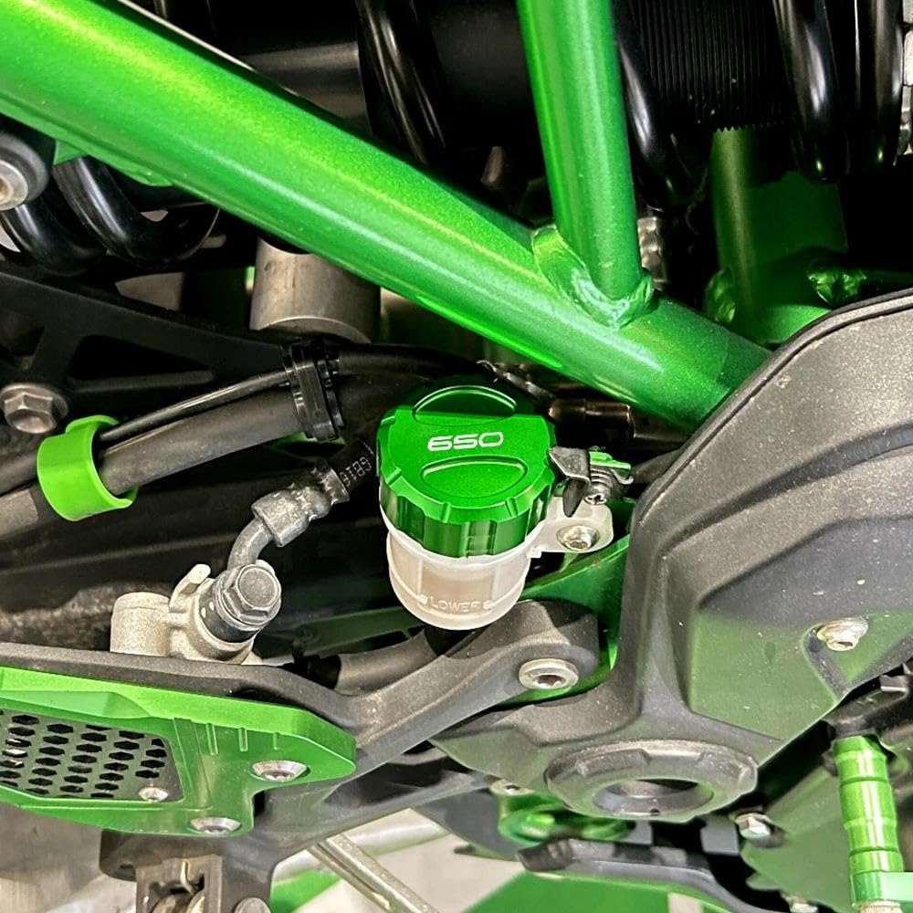 Tapón Llenado Aceite del Motor Tapa del Depósito De Líquido De Freno Delantero Y Trasero, Tapa De Llenado De Aceite del Motor para Z650 Z650RS Ninja650 2017-2024(Yellow,Front Rear)