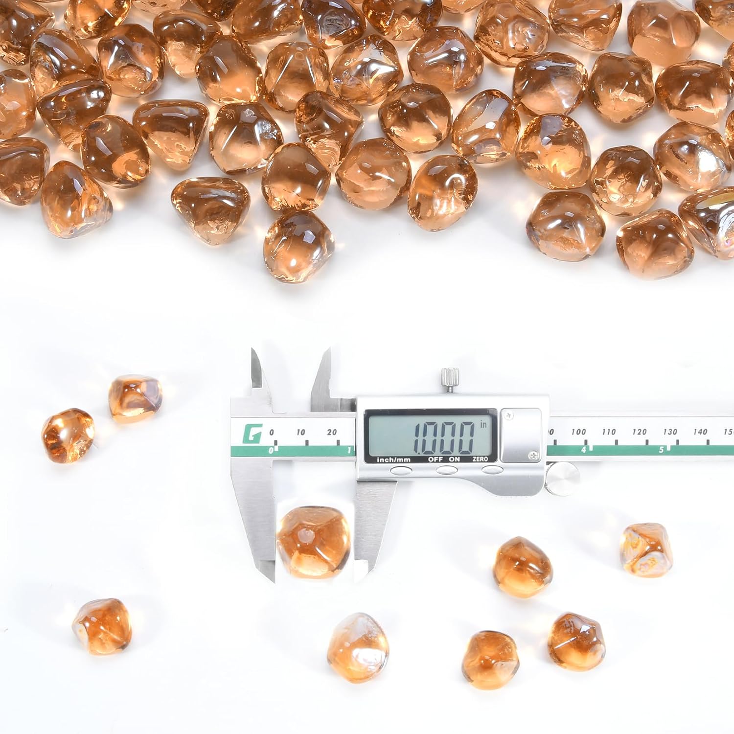 GasSaf Diamonds Fire Glass for Gas or Propane Fire Pit Fireplace & Landscaping 20-Pound 1 inch (Pink Luster)