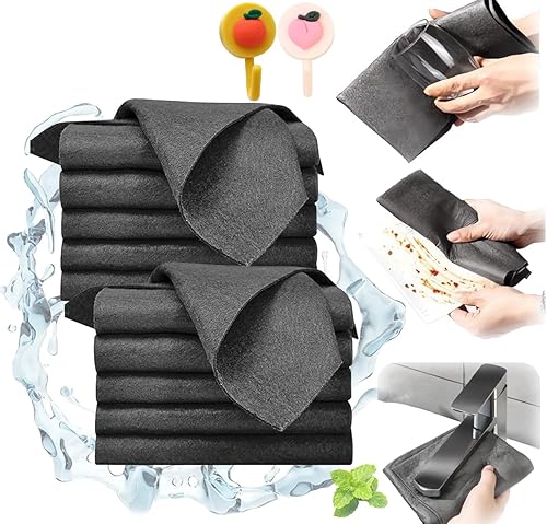 Dodorado - Paño de limpieza mágico grueso, sin rayas y sin pelusas, trapo de limpieza milagroso, trapo de limpieza de microfibra reutilizable para