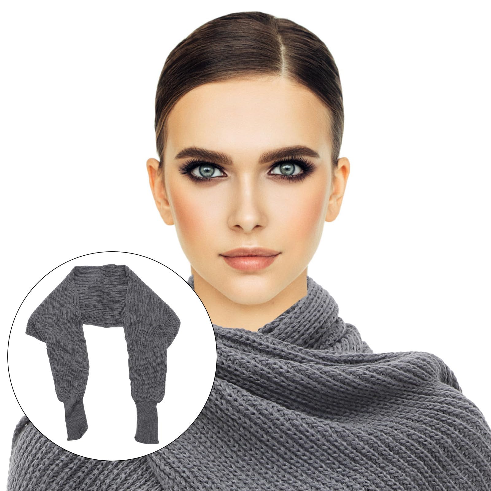 MAGICLULU Sciarpa Design Elastico per Mantenere Caldi Collo e Braccia con Maniche in Maglia Resistente e Acrilico Stile Coreano Autunno Inverno Unisex