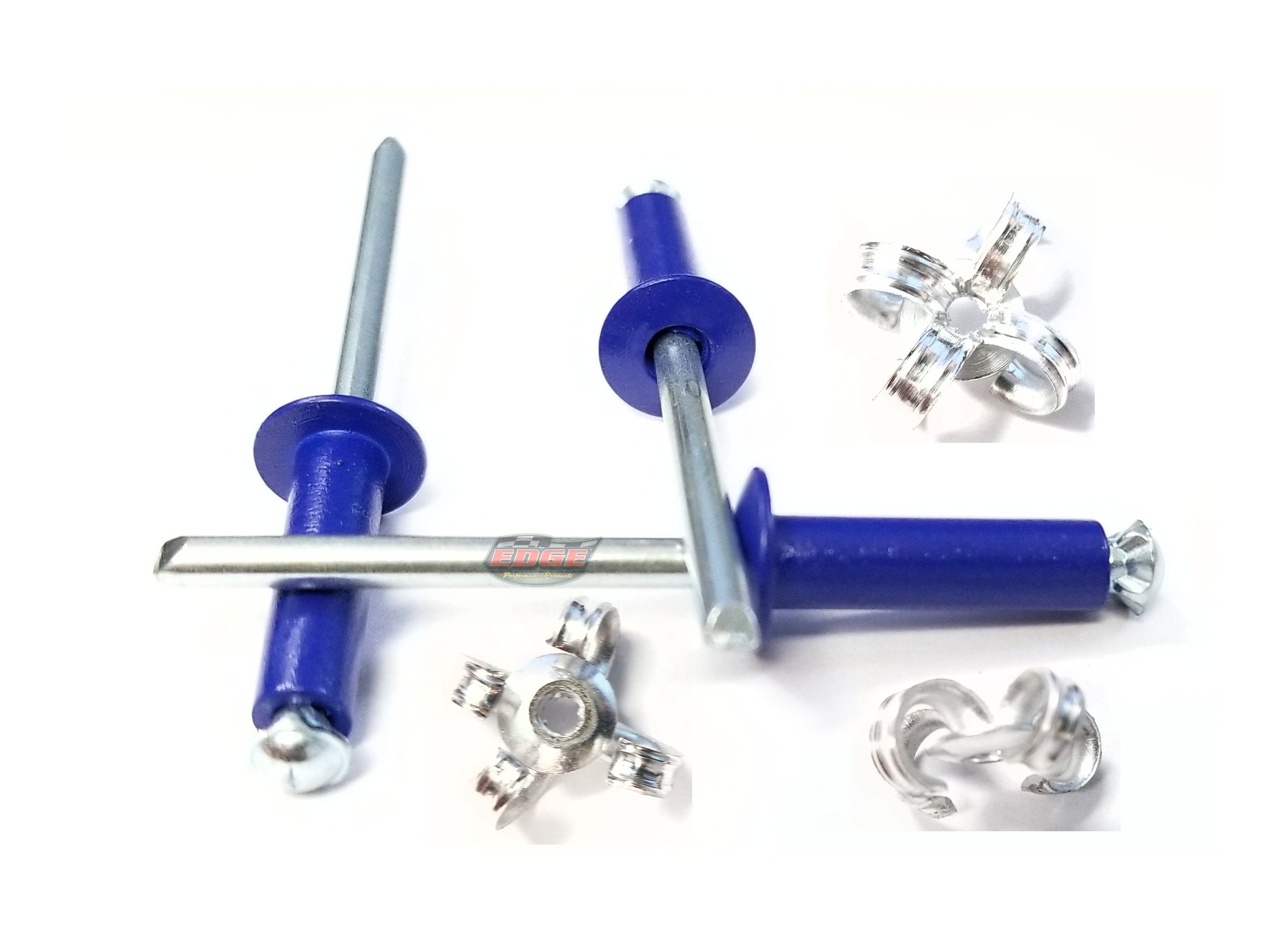Dark Blue 3/16" Pop Rivets Aluminum Small Head Exploding Banana Peel Back Fasteners .125 - .560 Grip Range