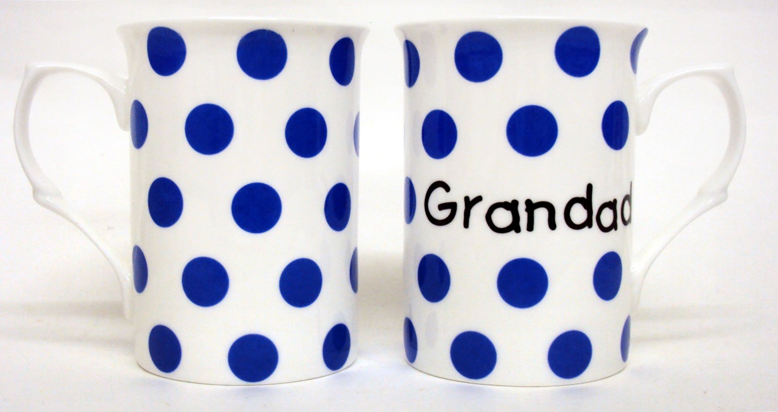 Grandad Mug Fine Bone China Blue Spots Grandad Mug Hand Decorated in The UK